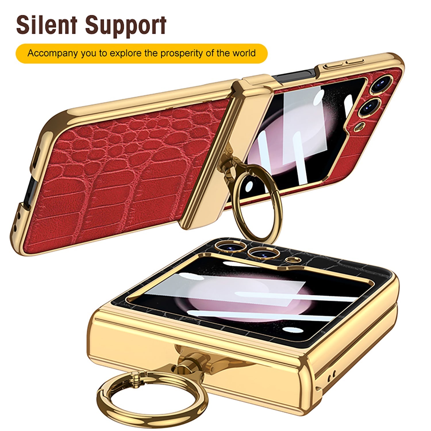 CrocMag Z Flip 6, 5 Magnetic Hinge Leather Case