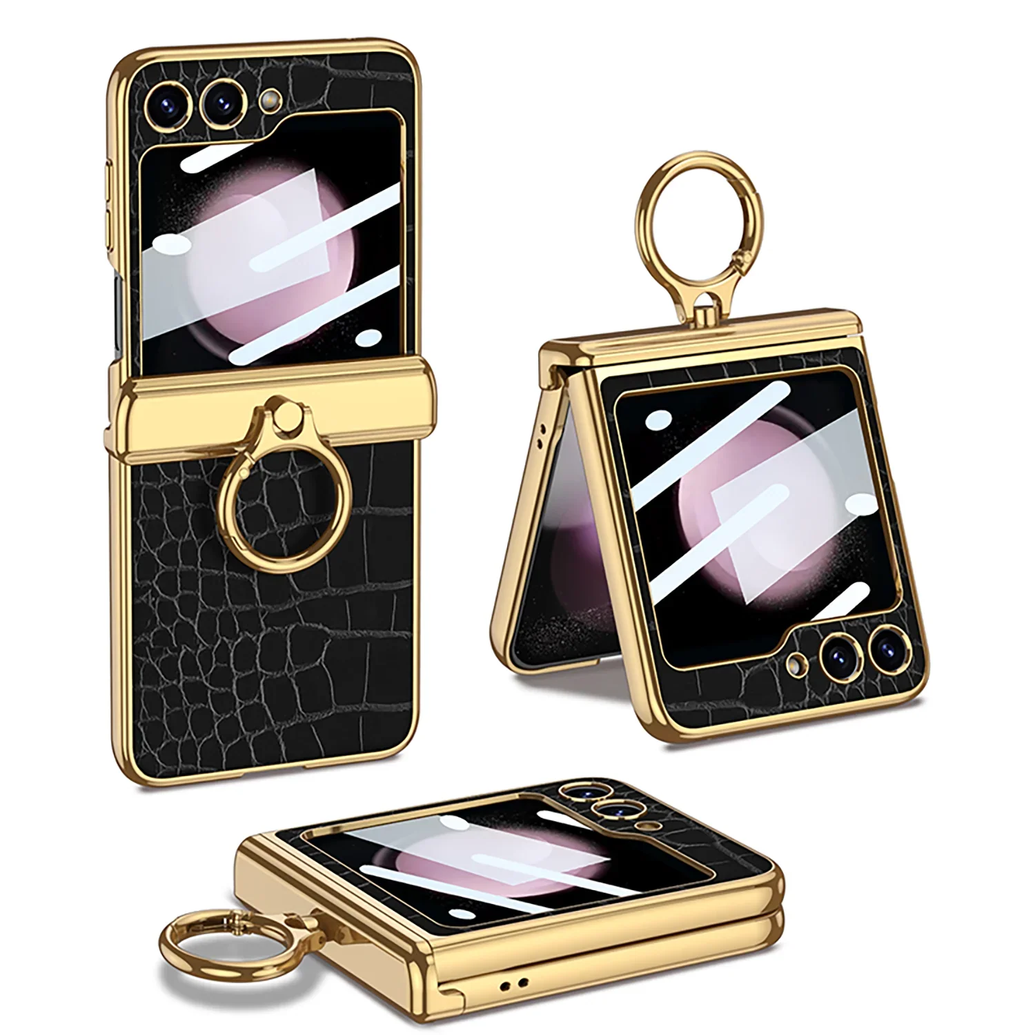 CrocMag Z Flip 6, 5 Magnetic Hinge Leather Case