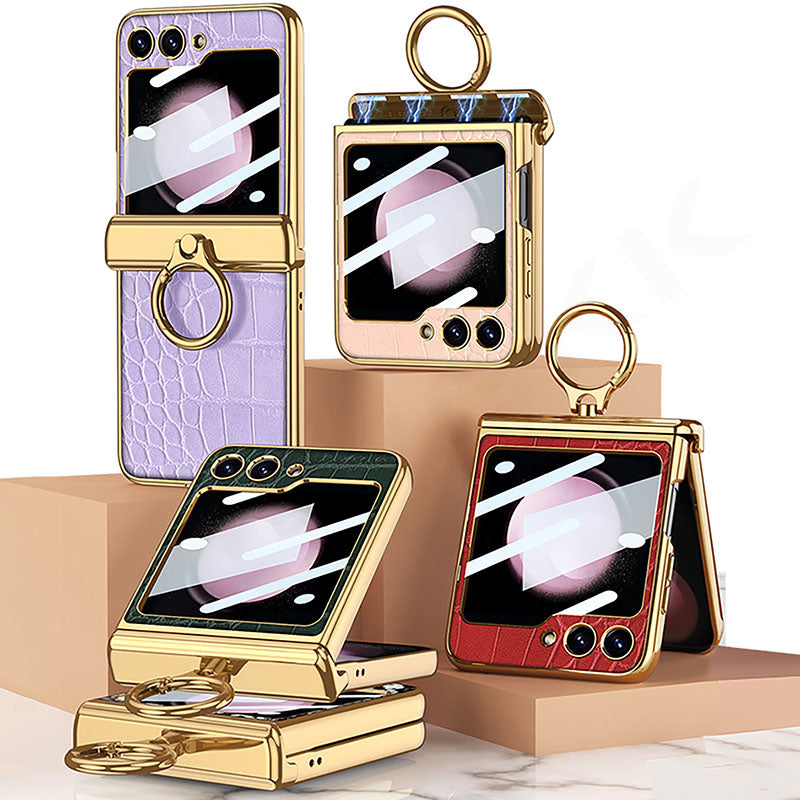 CrocMag Z Flip 6, 5 Magnetic Hinge Leather Case
