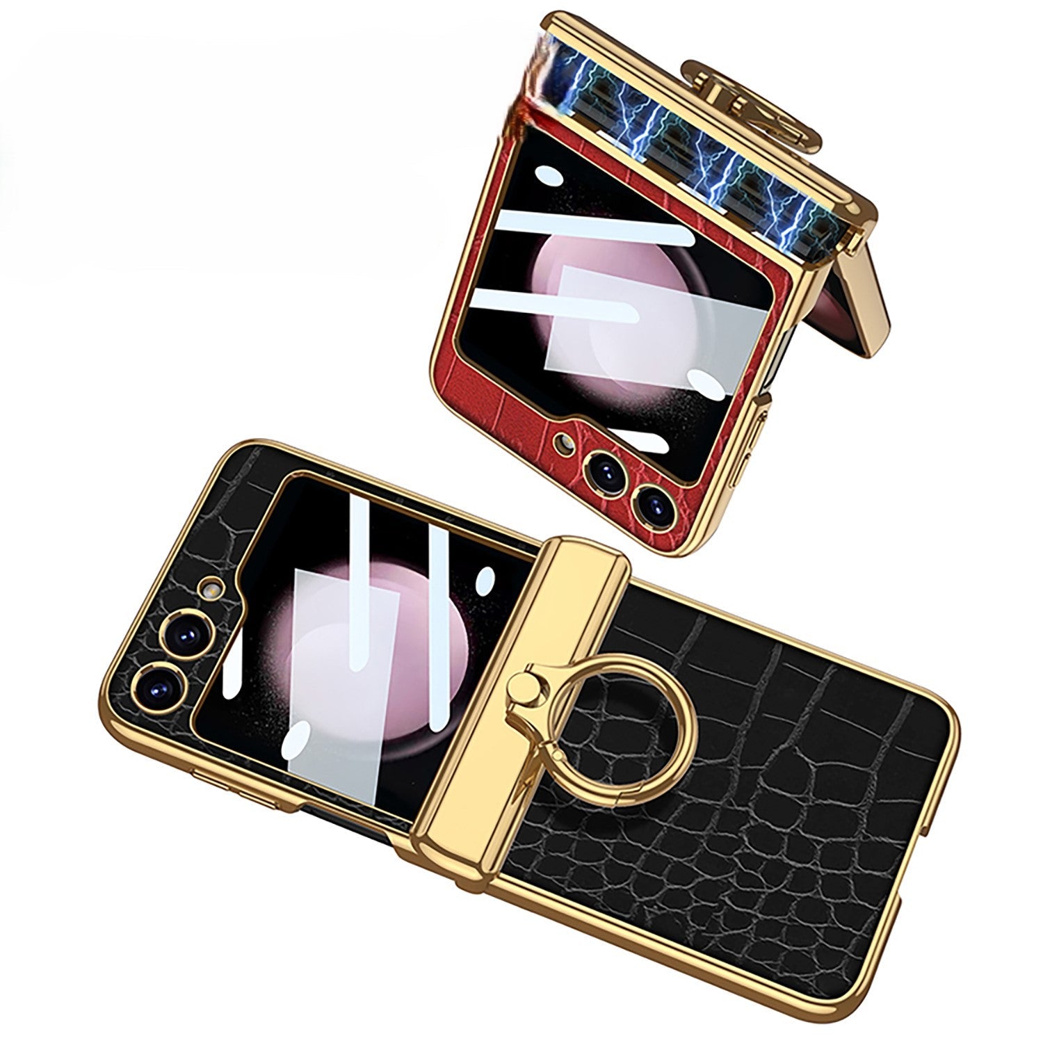 CrocMag Z Flip 6, 5 Magnetic Hinge Leather Case