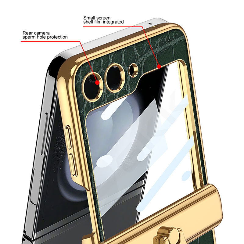 CrocMag Z Flip 6, 5 Magnetic Hinge Leather Case