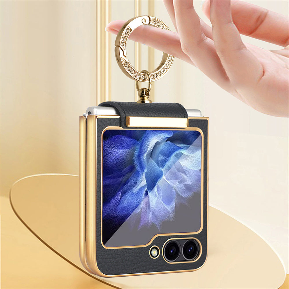 Diamond Ring Z Flip 6, 5, 4 Shockproof Leather Case