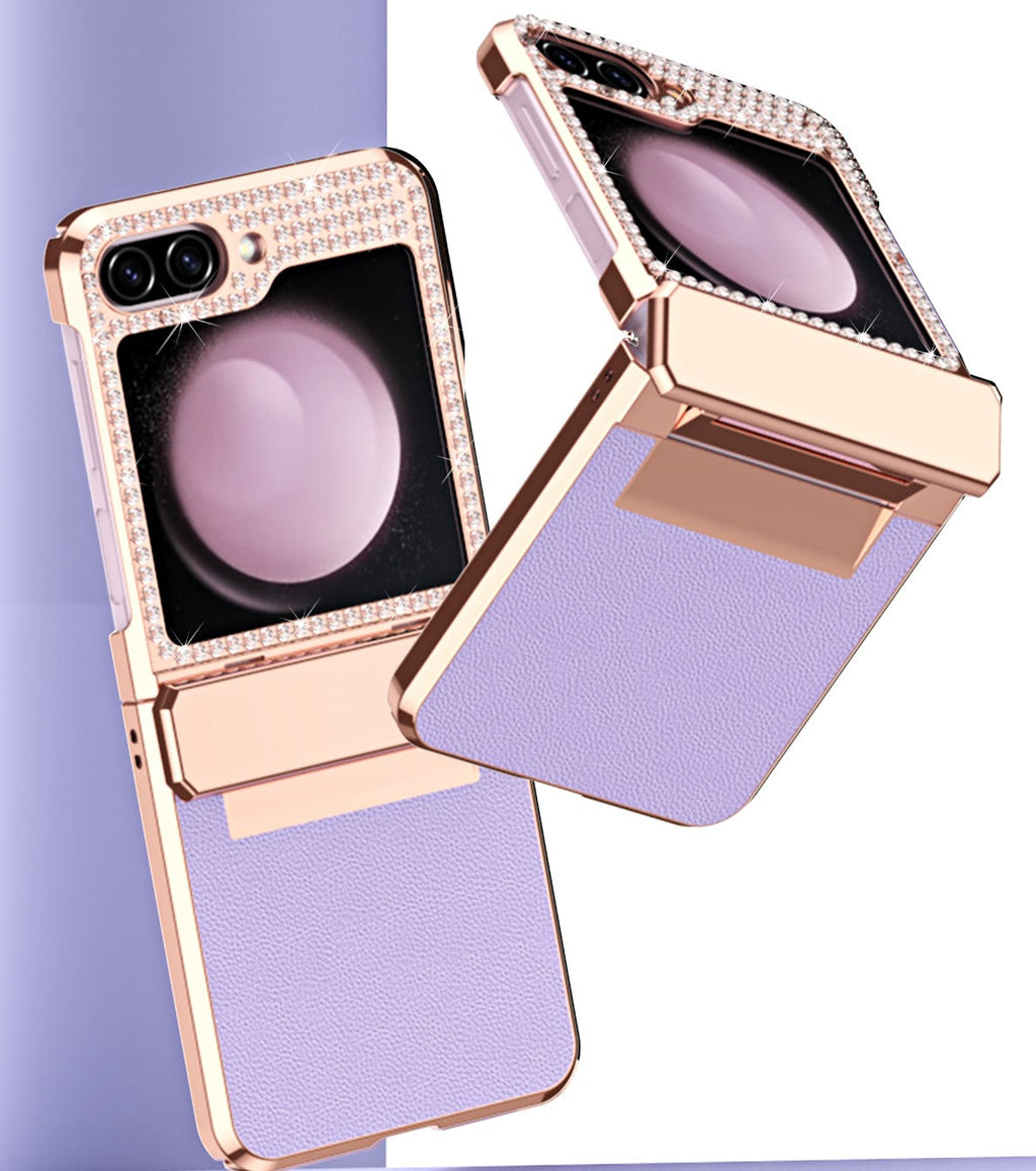 DiamondFlex Z Flip 6, 5, 4 Electroplated Leather Case