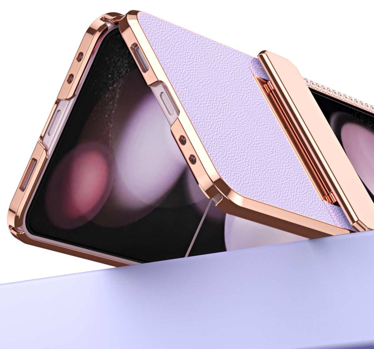 DiamondFlex Z Flip 6, 5, 4 Electroplated Leather Case