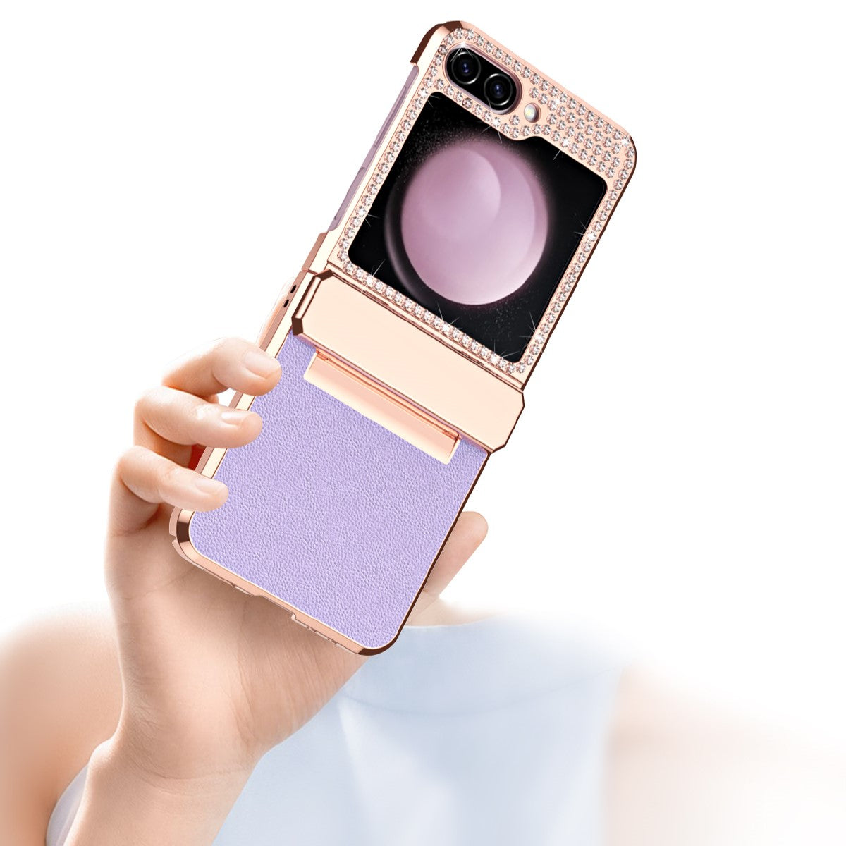 DiamondFlex Z Flip 6, 5, 4 Electroplated Leather Case