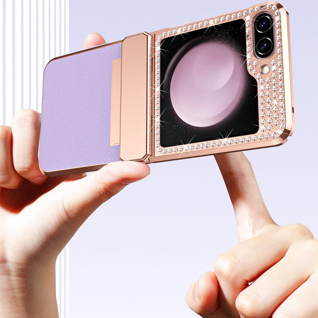 DiamondFlex Z Flip 6, 5, 4 Electroplated Leather Case