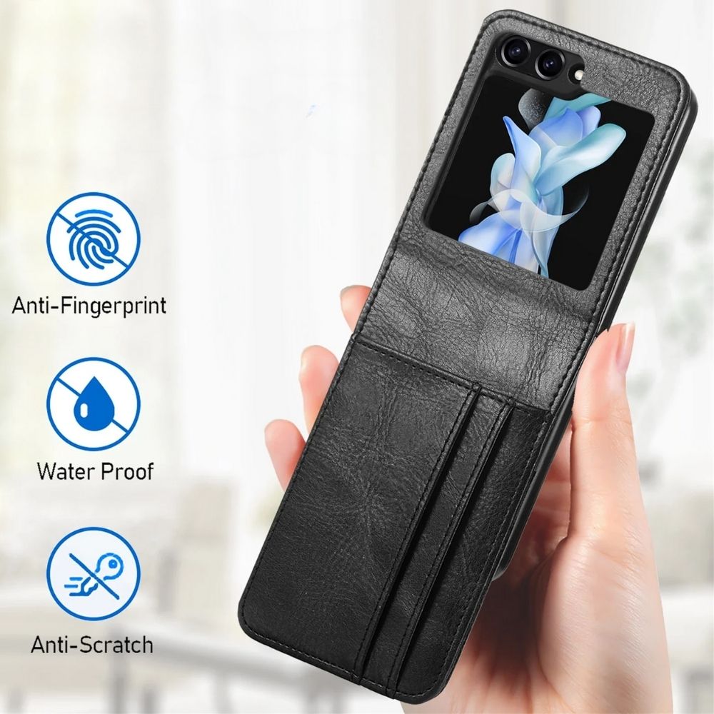 FlexiLeather Z Flip 6, 5 Shockproof Leather Case