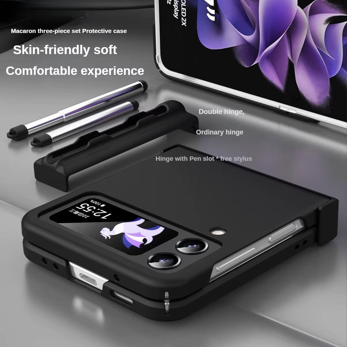 SilkPen Flip – Slim Double-Hinge Case with S Pen Holder for Z Flip 6,5,4,3