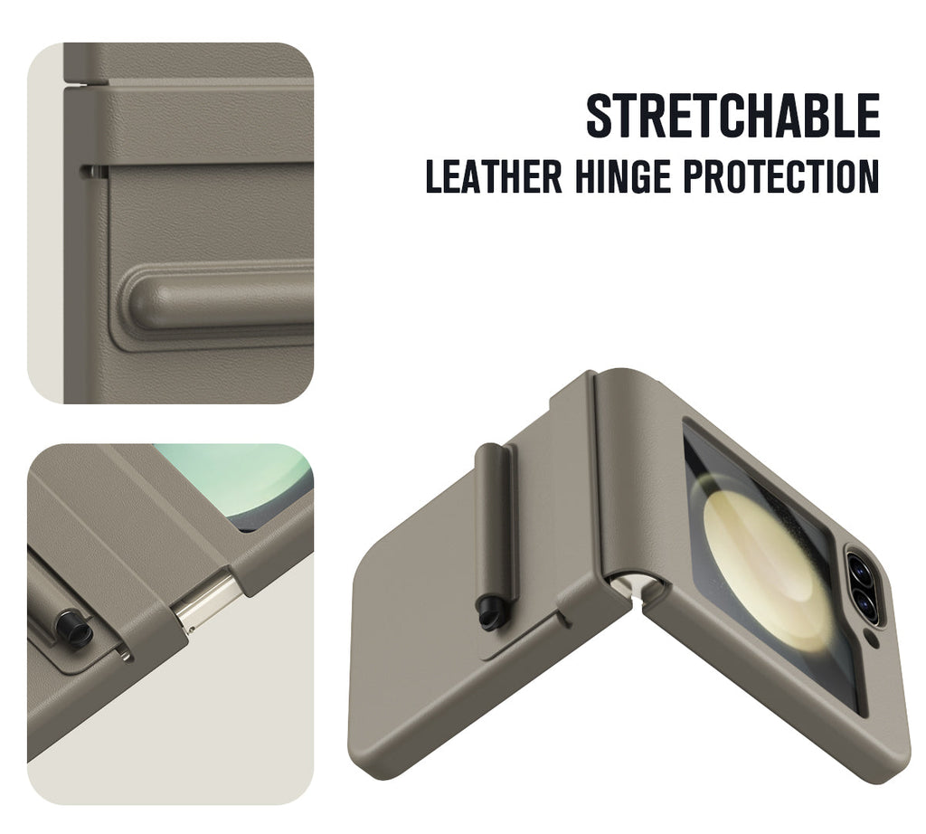 FlexPen Z Flip – Matte Leather Case with Stylus & Hinge Protection