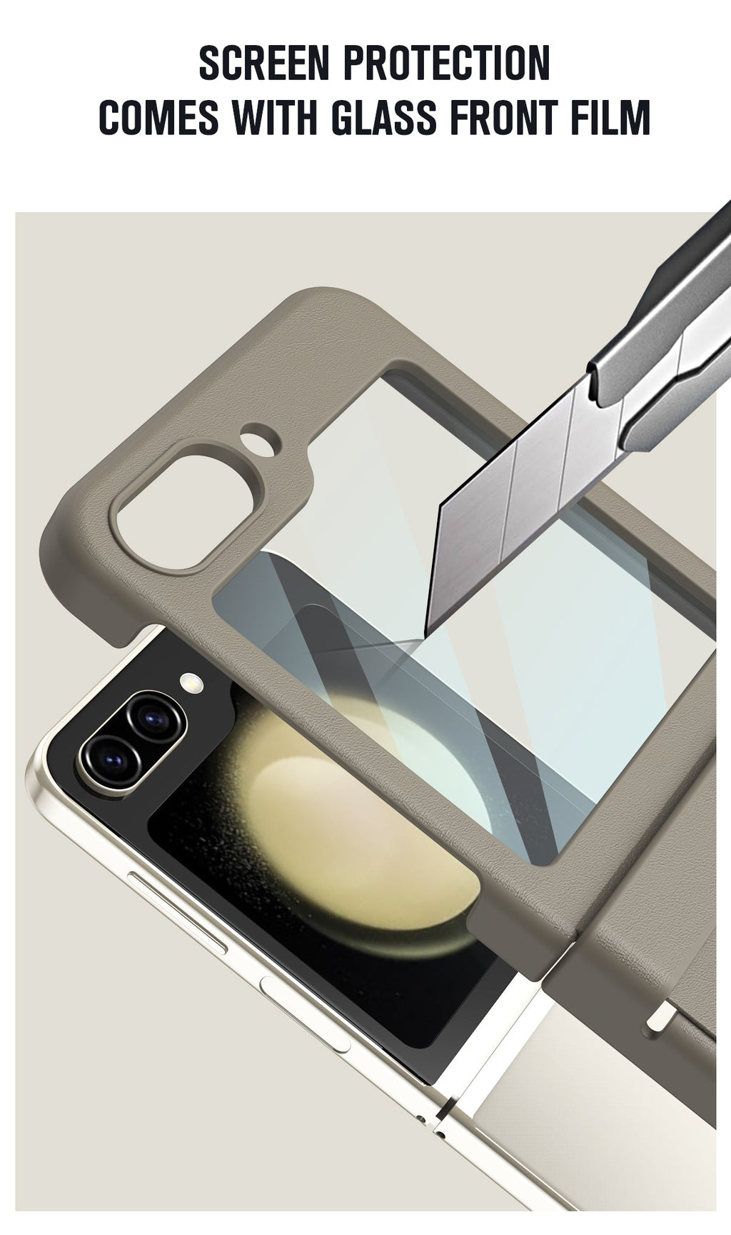 FlexPen Z Flip – Matte Leather Case with Stylus & Hinge Protection