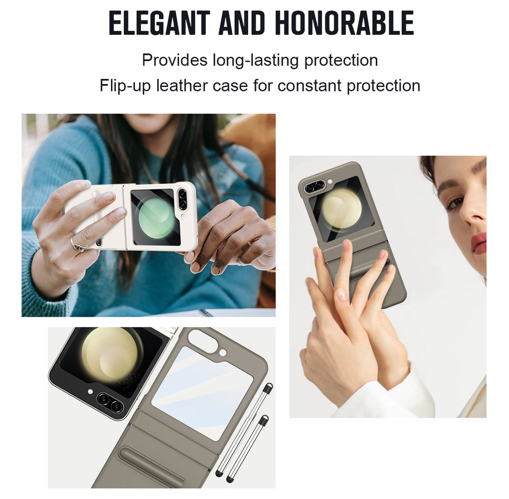 FlexPen Z Flip – Matte Leather Case with Stylus & Hinge Protection