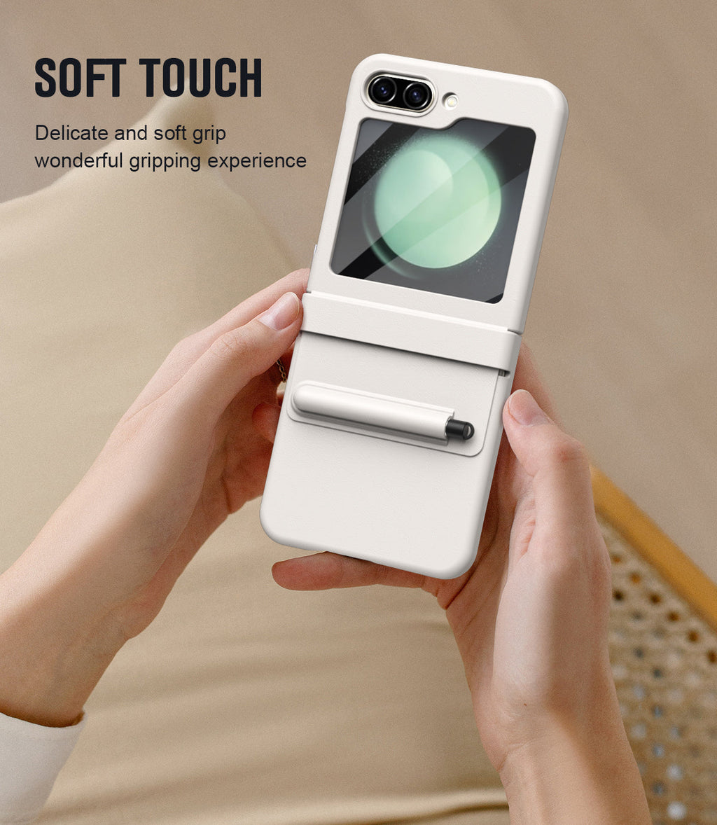 FlexPen Z Flip – Matte Leather Case with Stylus & Hinge Protection