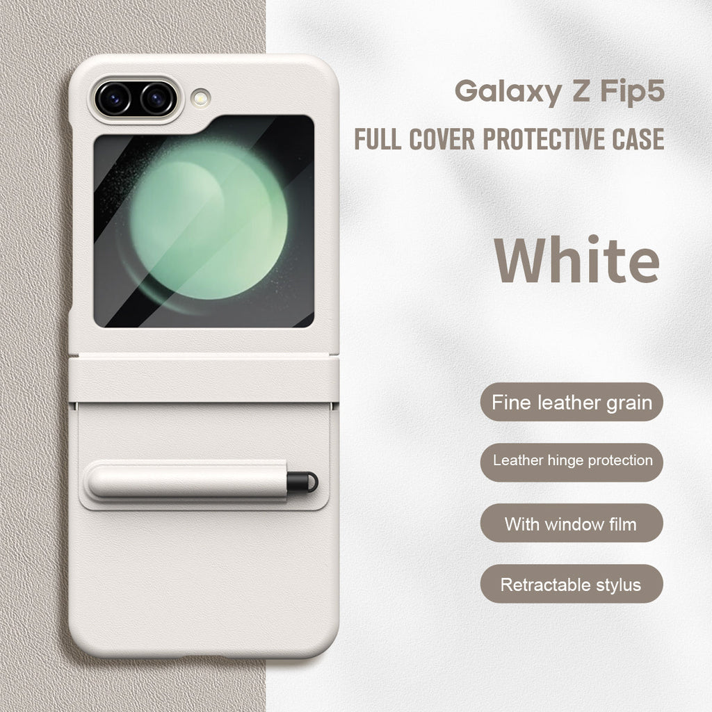 FlexPen Z Flip – Matte Leather Case with Stylus & Hinge Protection