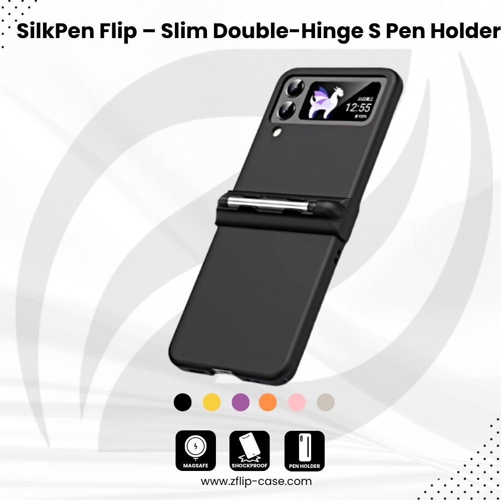 SilkPen Flip – Slim Double-Hinge Case with S Pen Holder for Z Flip 6,5,4,3