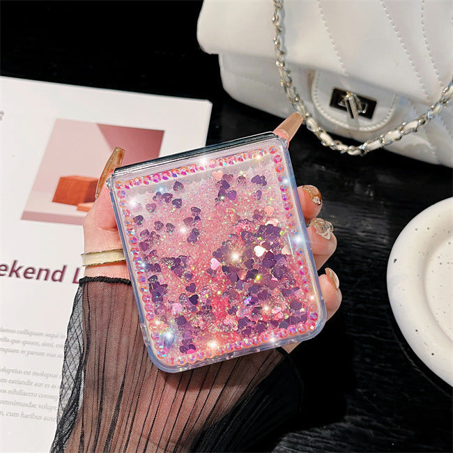 GlamQuicksand Z Flip 7, 6 ,5 ,4 ,3 Case Luxury Glitter Diamond Clear Cover
