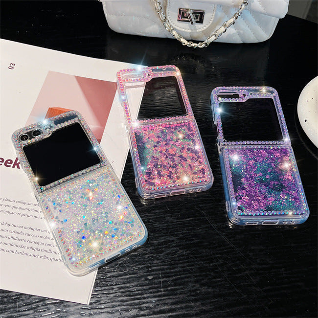 GlamQuicksand Z Flip 7, 6 ,5 ,4 ,3 Case Luxury Glitter Diamond Clear Cover