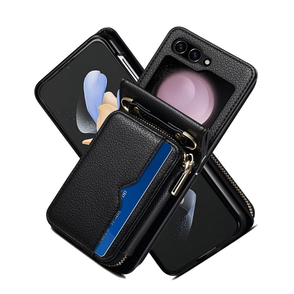 LuxeCross Z Flip 6, 5, 4, 3 Leather Crossbody Case