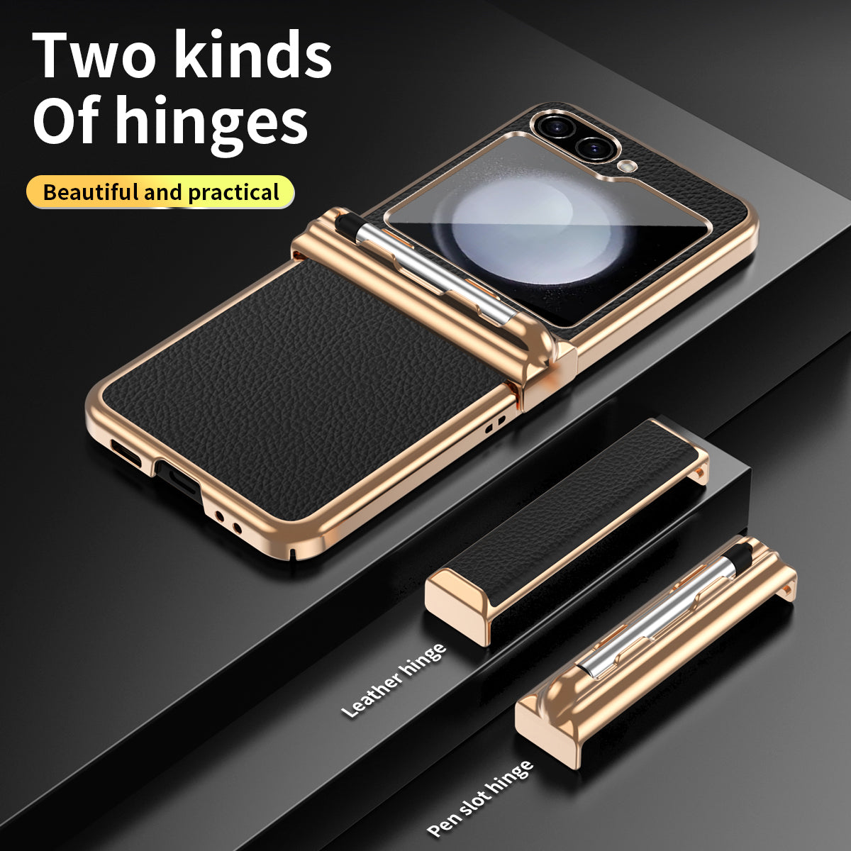 LuxeLychee Flip 7, 6, 5 & 4  Magnetic Hinge & Pen Slot Case