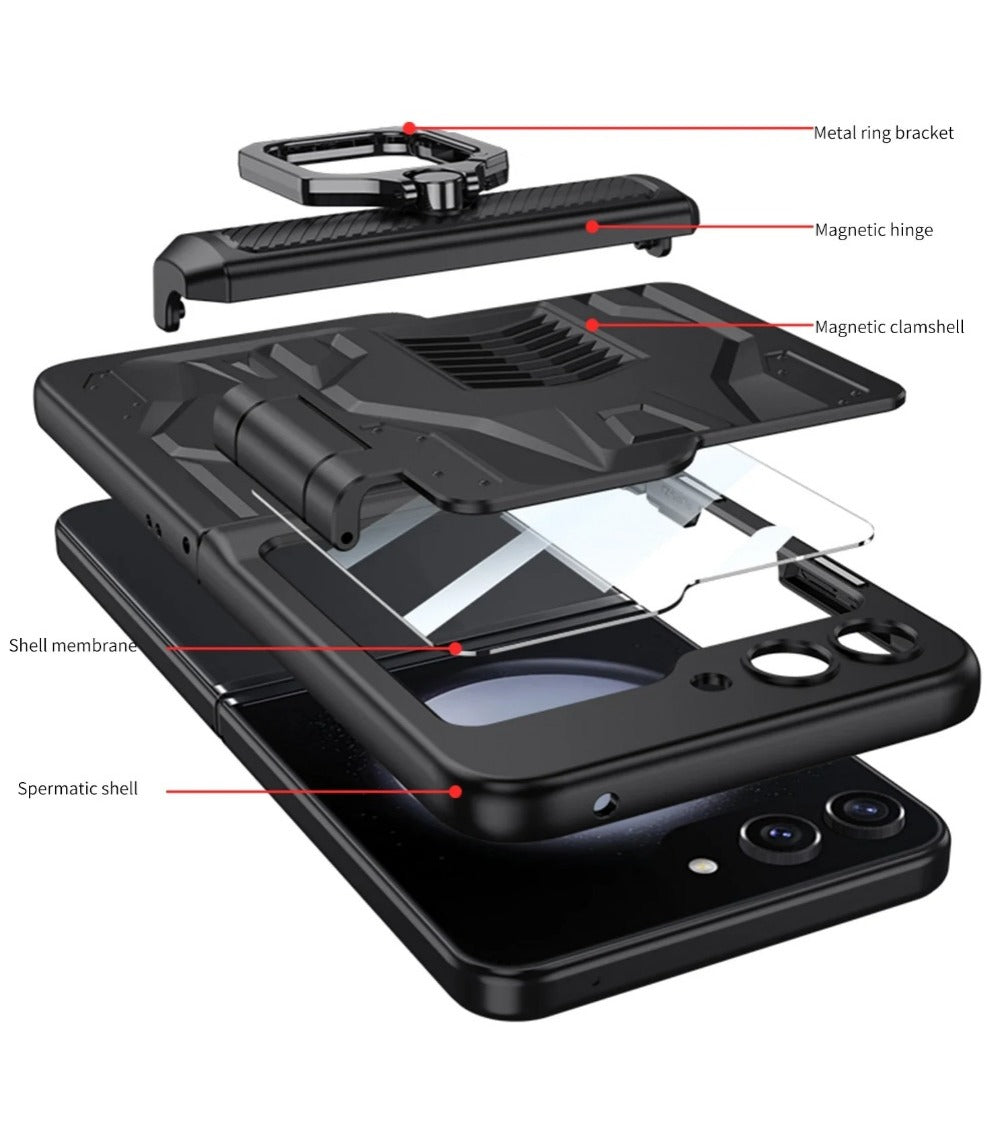 MagHinge Z Flip 7, 6, 5 Toughened Film Armor Case