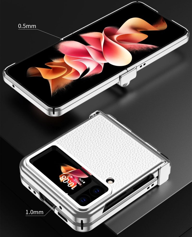 PenGuard Z Flip 6, 5, 4 Leather Hinge Case