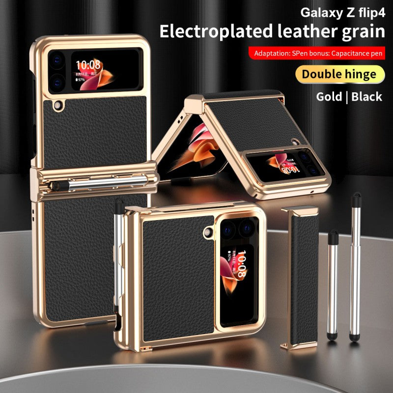 PenGuard Z Flip 6, 5, 4 Leather Hinge Case
