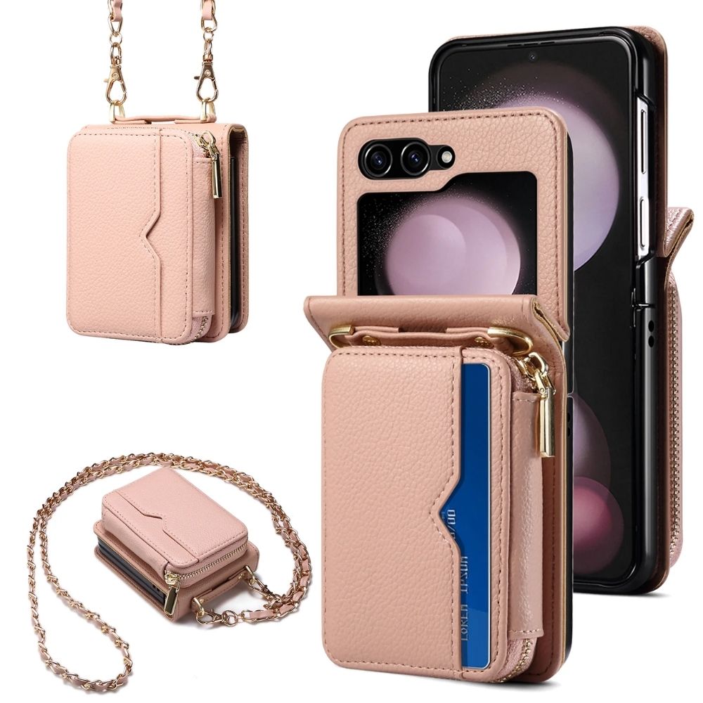LuxeCross Z Flip 6, 5, 4, 3 Leather Crossbody Case