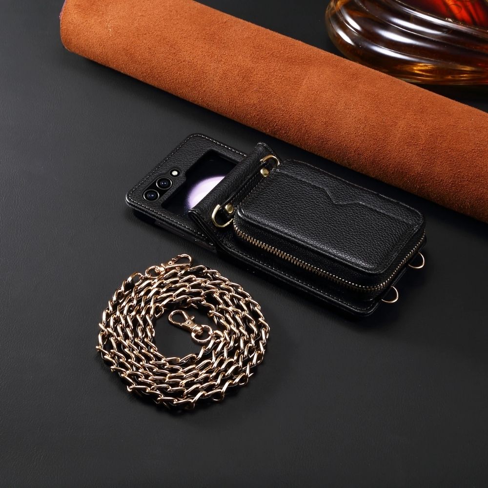 LuxeCross Z Flip 6, 5, 4, 3 Leather Crossbody Case