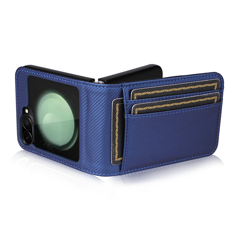 RegalFlip Carbon Wallet Cover - Z Flip 7, 6 & 5 Multi-Card Slot Case