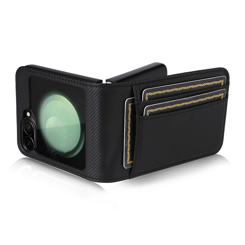 RegalFlip Carbon Wallet Cover - Z Flip 7, 6 & 5 Multi-Card Slot Case