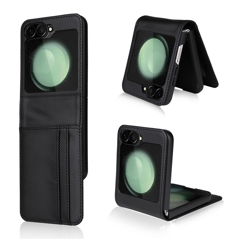RegalFlip Carbon Wallet Cover - Z Flip 7, 6 & 5 Multi-Card Slot Case