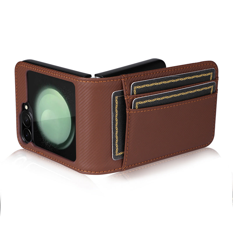 RegalFlip Carbon Wallet Cover - Z Flip 7, 6 & 5 Multi-Card Slot Case