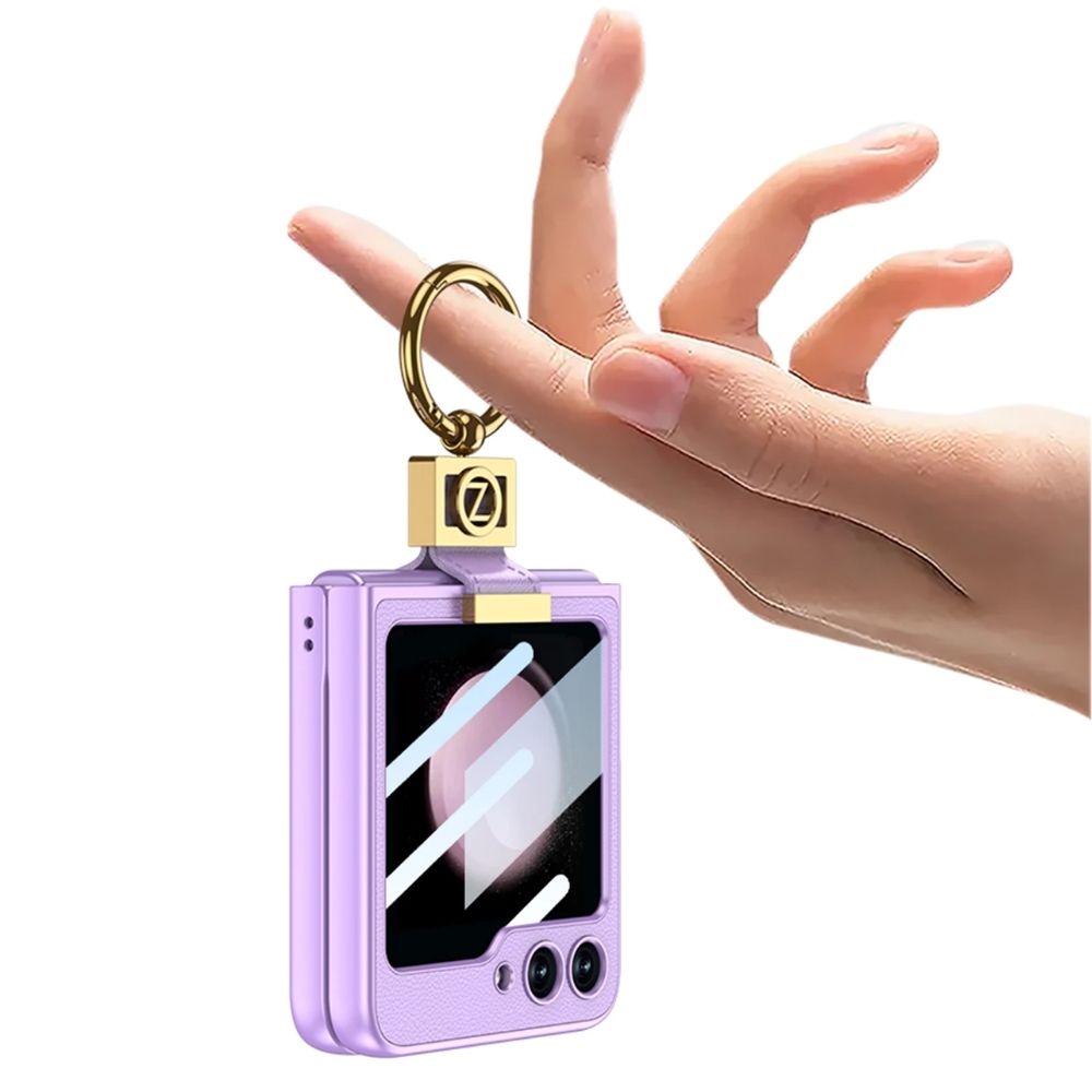 SpinRing Z Flip 6, 5 Leather 360° Ring kickstand Screen Protector