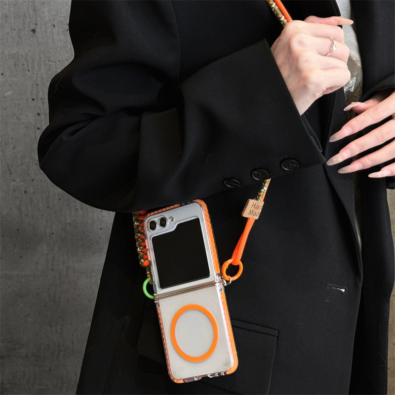 FlipCarry Magnetic Crossbody Z Flip 7 , 6 , 5 Slim & Hands-Free Case