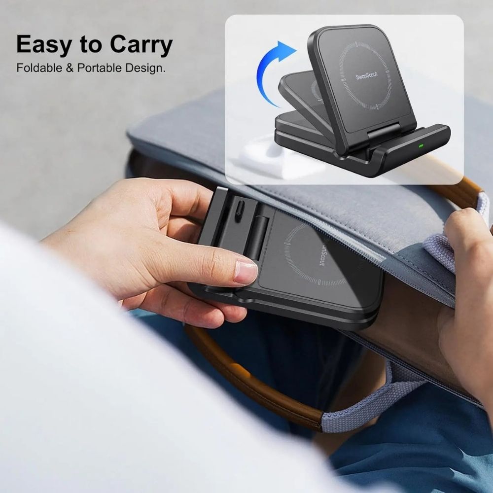 SwiftCharge Wireless Stand for Z Flip 7, 6, 5, 4 & More - Foldable Fast Charging
