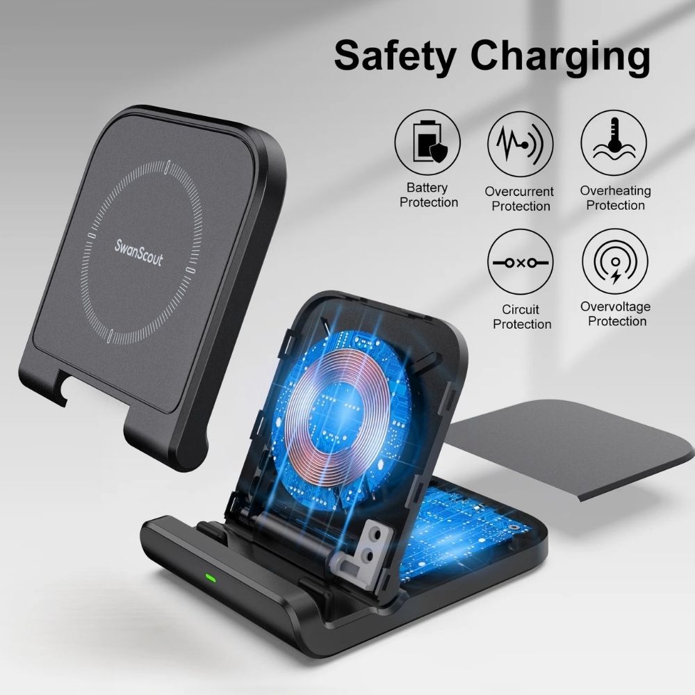 SwiftCharge Wireless Stand for Z Flip 7, 6, 5, 4 & More - Foldable Fast Charging