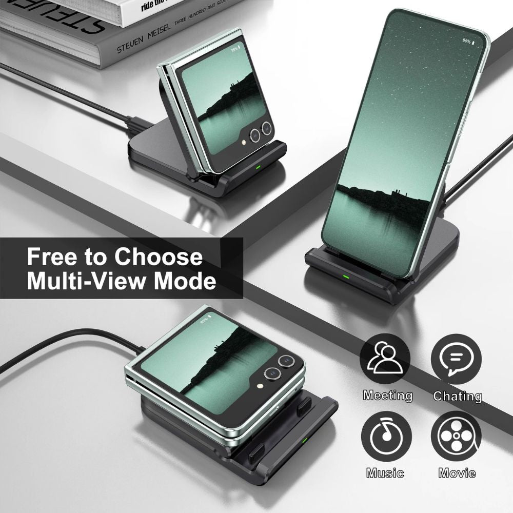 SwiftCharge Wireless Stand for Z Flip 7, 6, 5, 4 & More - Foldable Fast Charging