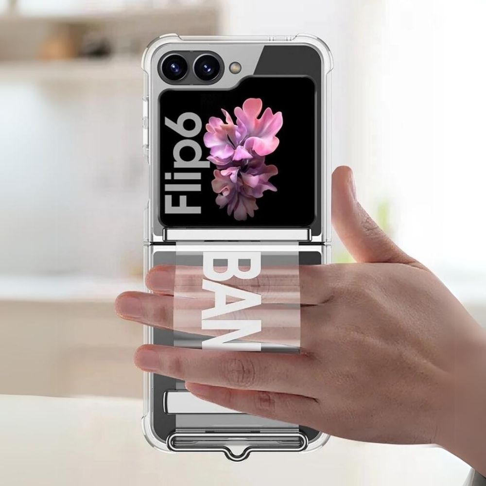 AirGuard Z Flip 6, 5, 4 Transparent Wrist Strap Case
