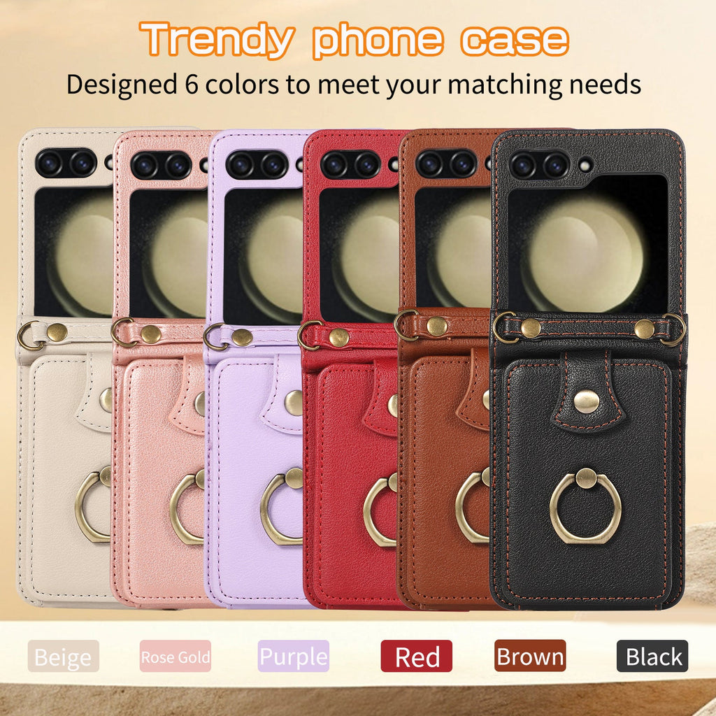 FlipSafe Z Flip 7, 6 Anti-Theft Wallet Case with Card Slot & Stand