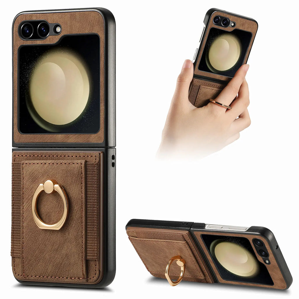 VintageFlex Z Flip 6, 5, 4 Magnetic Leather Wallet Case