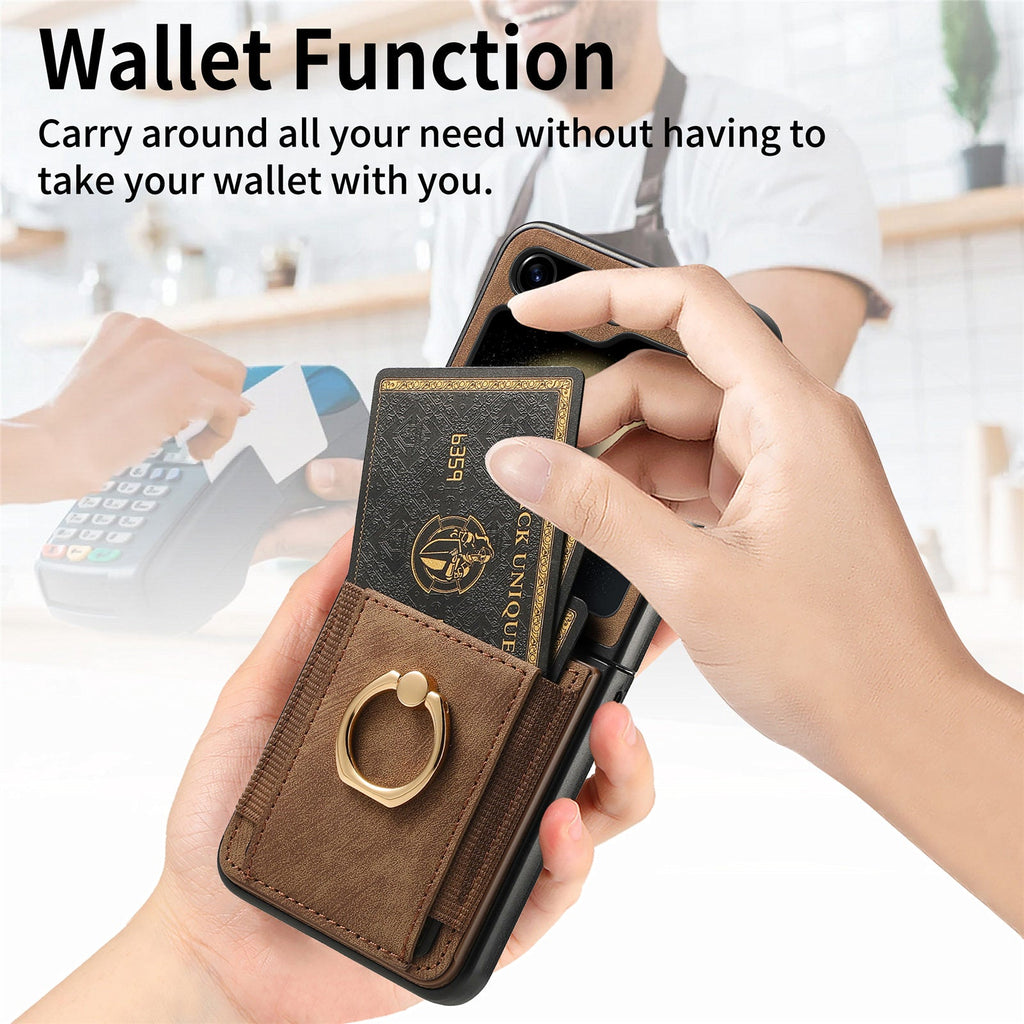 VintageFlex Z Flip 6, 5, 4 Magnetic Leather Wallet Case