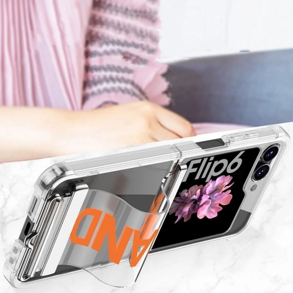 AirGuard Z Flip 6, 5, 4 Transparent Wrist Strap Case