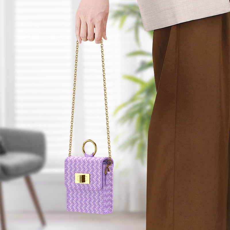 Woven Leather Z Flip 6, 5, 4 Shoulder Bag & Case